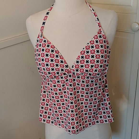 Other - ⭐3/$20⭐ Red White Blue Floral Tankini Top Large